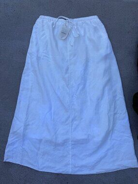 NWT Lintico White Linen Blend Classic Maxi Skirt Women's Size Small